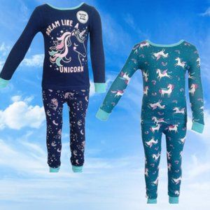 Girl's 4-Piece Super Soft Snugfit Cotton Pajama Unicorn Set Size 2T New